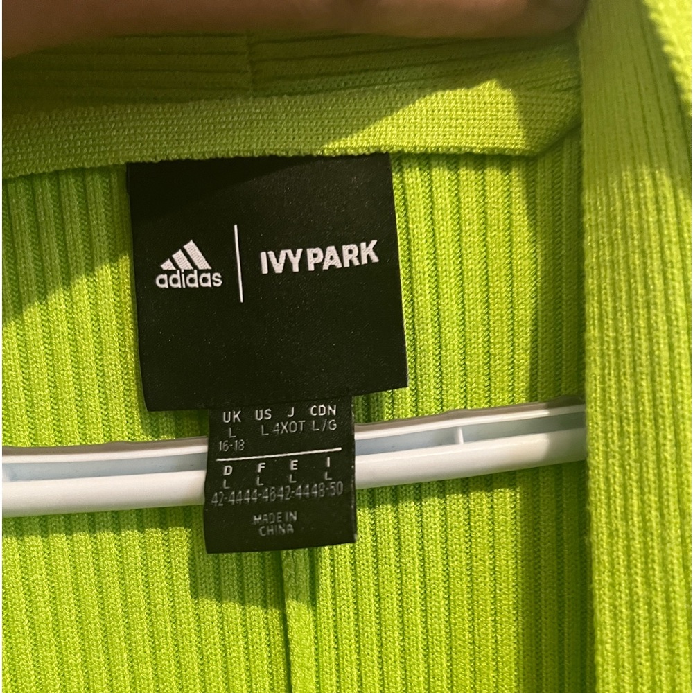 Ivy park x  adidas knit duster with tie waist - highlighter green